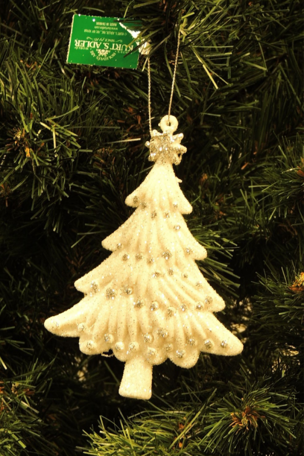 Gümüş Işıltılı Beyaz Çam Ağacı Yılbaşı Süsü – 12,5cm - 4