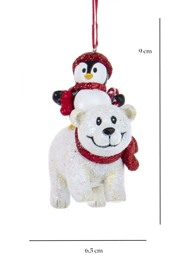 Penguen & Kutup Ayısı Yılbaşı Ağaç Süsü – 9cm - 2