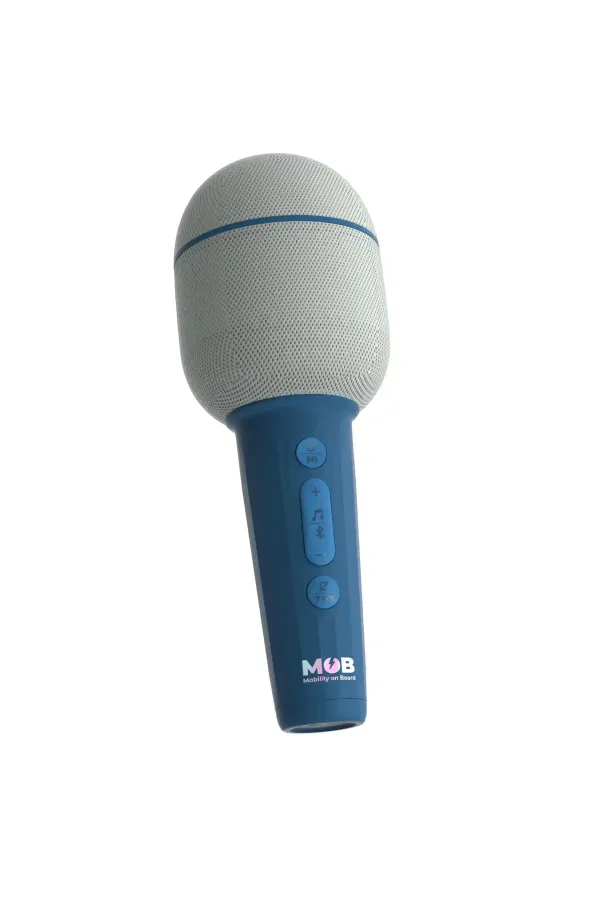 5 Farklı Eğlenceli Ses Efektli Karaoke Mikrofon ve Bluetooth Hoparlör - Mavi - 1