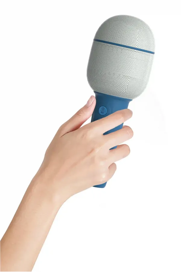 5 Farklı Eğlenceli Ses Efektli Karaoke Mikrofon ve Bluetooth Hoparlör - Mavi - 2