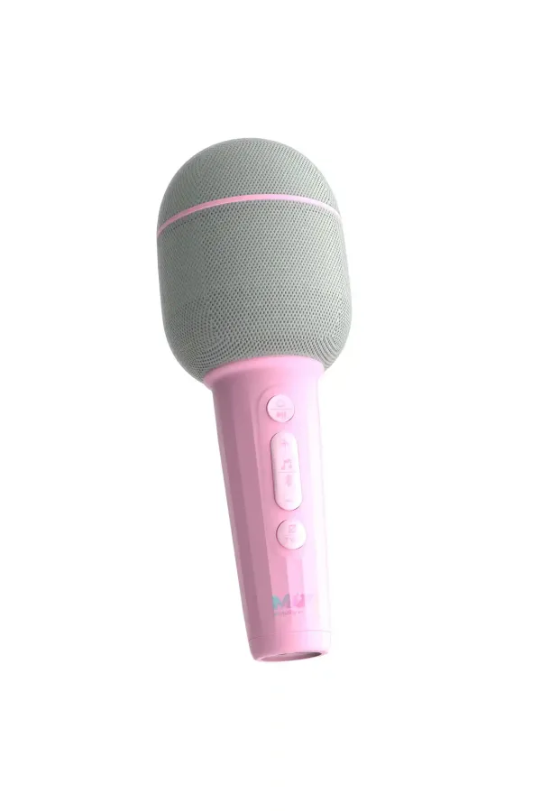 5 Farklı Eğlenceli Ses Efektli Karaoke Mikrofon ve Bluetooth Hoparlör - Pembe - 1