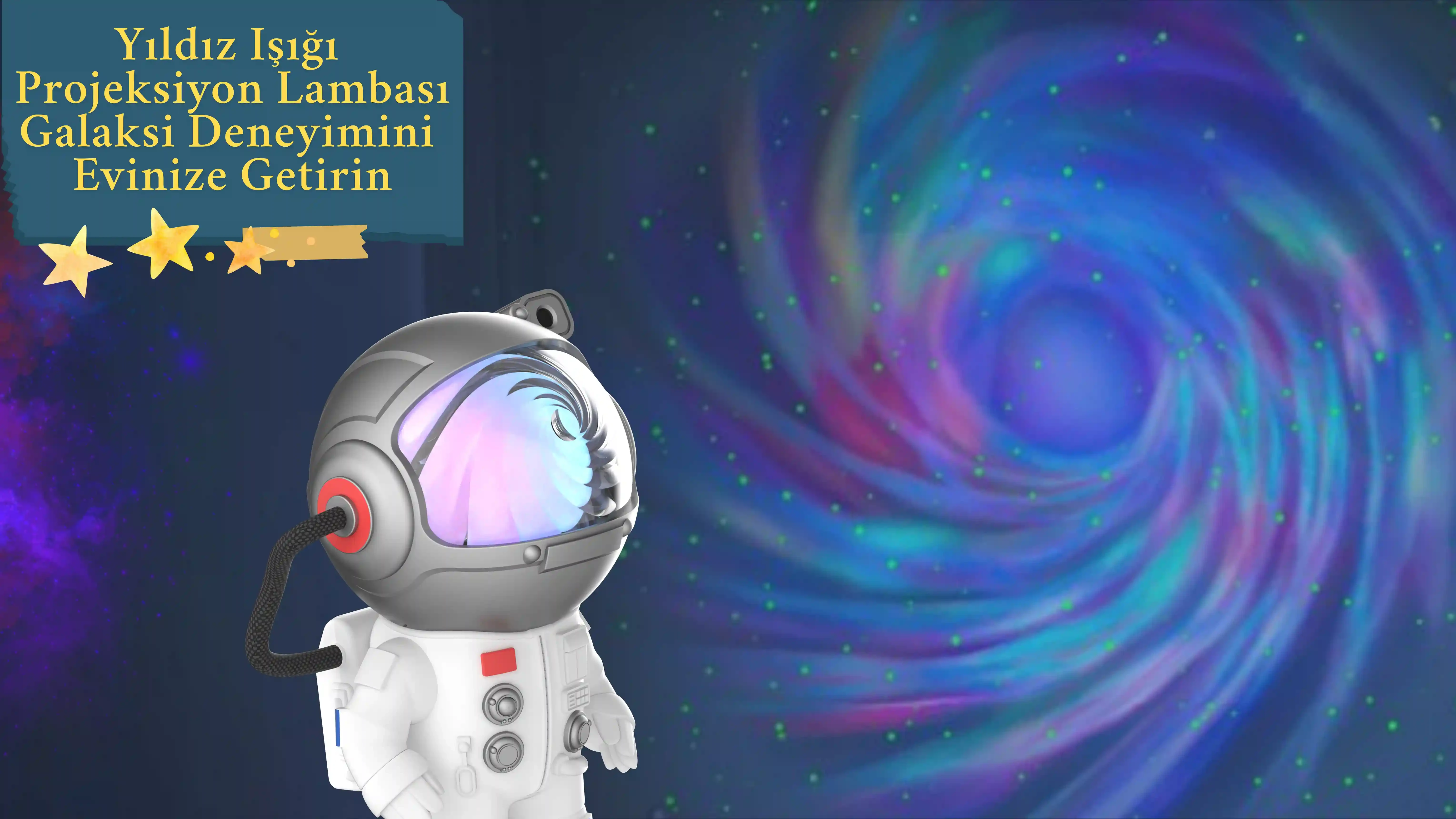 Yıldız Işığı Projeksiyon Lambası ile Evinizde Galaksi Deneyimi – Çocuklar ve Aileler İçin Büyüleyici Bir Atmosfer 🌌✨