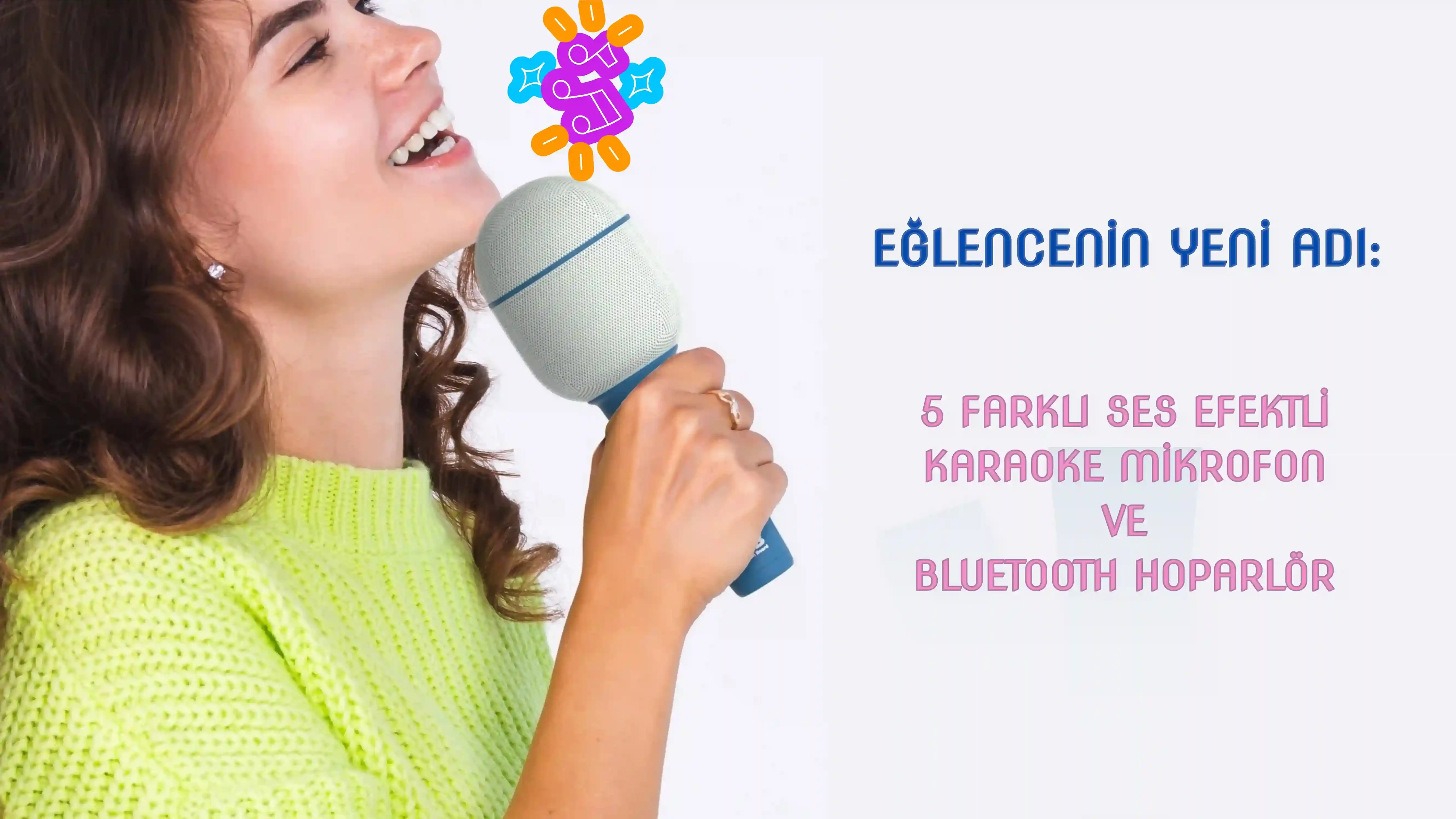Evde Eğlencenin Yeni Adı: Ses Efektli Karaoke Mikrofon ve Bluetooth Hoparlör 🎤✨