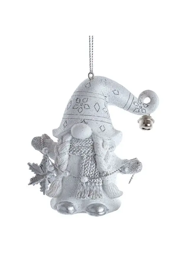 Beyaz/Gri 10 cm Reçine Noel Baba - 1 Yılbaşı Süsü - 1