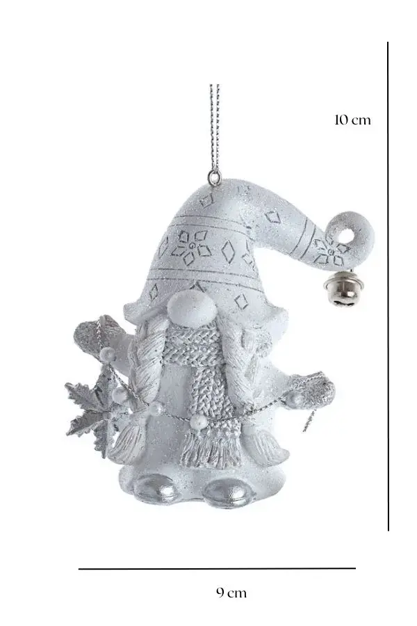 Beyaz/Gri 10 cm Reçine Noel Baba - 1 Yılbaşı Süsü - 2