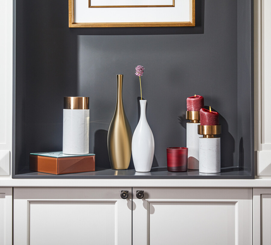 Beyaz Dar Ağızlı Seramik Vazo - 6