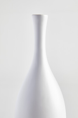 Beyaz Dar Ağızlı Seramik Vazo - 3