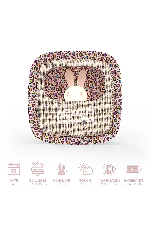 Billy Clock Masaüstü Saat ve Aydınlatma – Gökkuşağı Leopar (Limited Edition) - 1