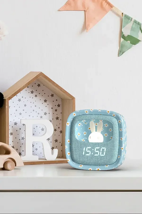 Billy Clock Masaüstü Saat ve Aydınlatma – Mavi Çiçekler (Limited Edition) - 3