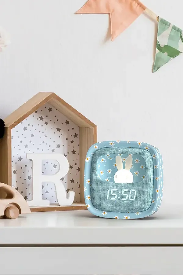 Billy Clock Masaüstü Saat ve Aydınlatma – Mavi Çiçekler (Limited Edition) - 3