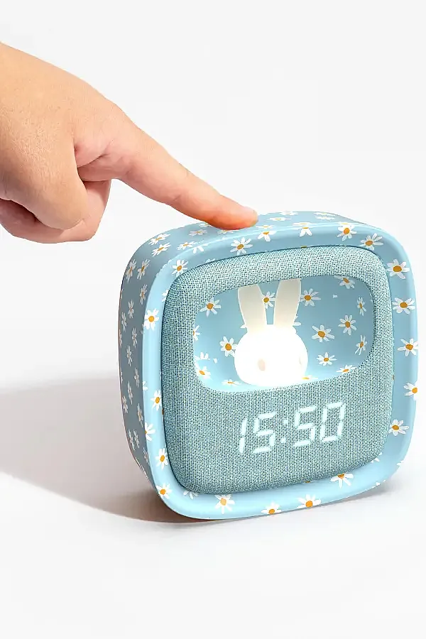 Billy Clock Masaüstü Saat ve Aydınlatma – Mavi Çiçekler (Limited Edition) - 4