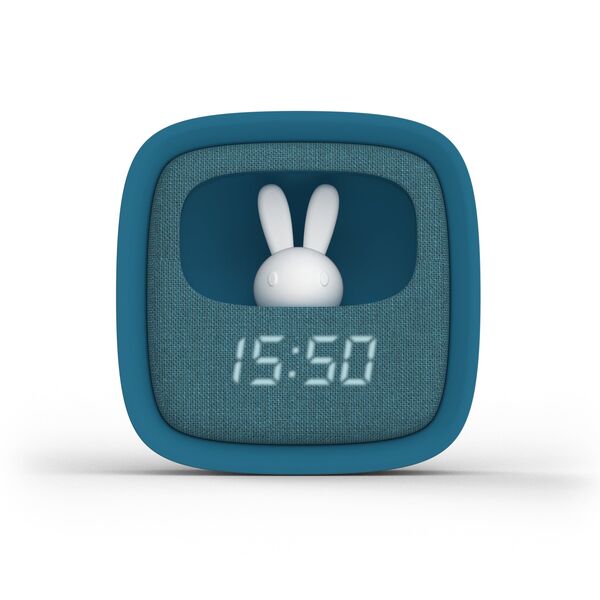 Mavi Tavşan Çocuk Odası Saati ve Gece Lambası - 1
