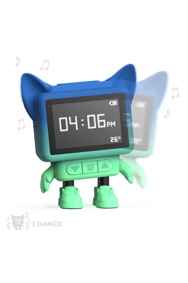 Eğlenceli Dans Eden Mavi Bluetooth Hoparlör ve Çalar Saat - 2