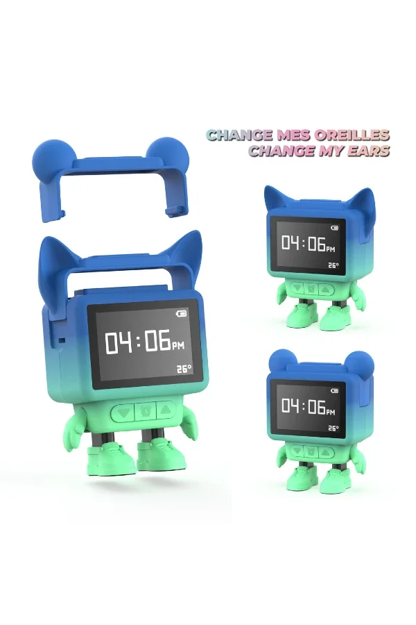 Eğlenceli Dans Eden Mavi Bluetooth Hoparlör ve Çalar Saat - 7