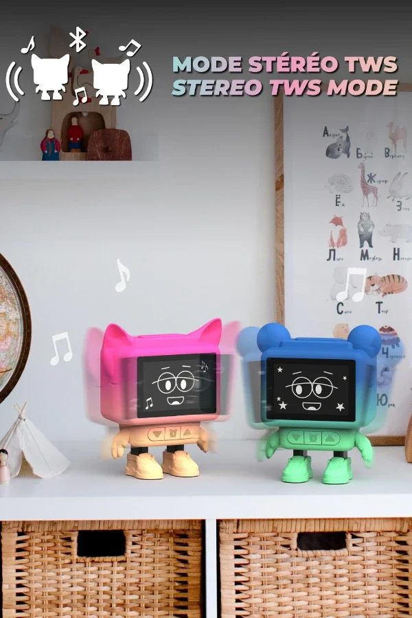 Eğlenceli Dans Eden Pembe Bluetooth Hoparlör ve Çalar Saat - 7