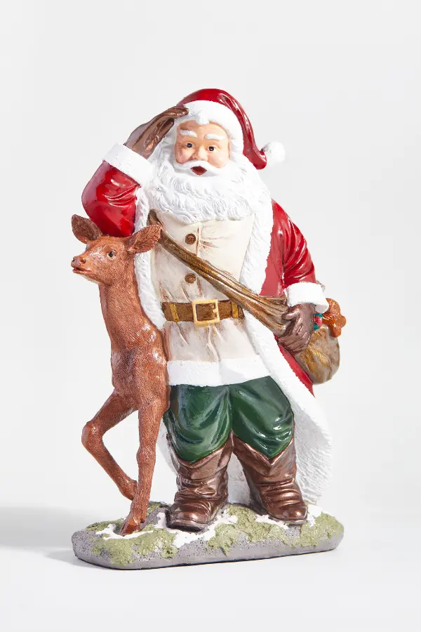 Geyik ve Noel Baba Figürlü Biblo - 32 cm - 3