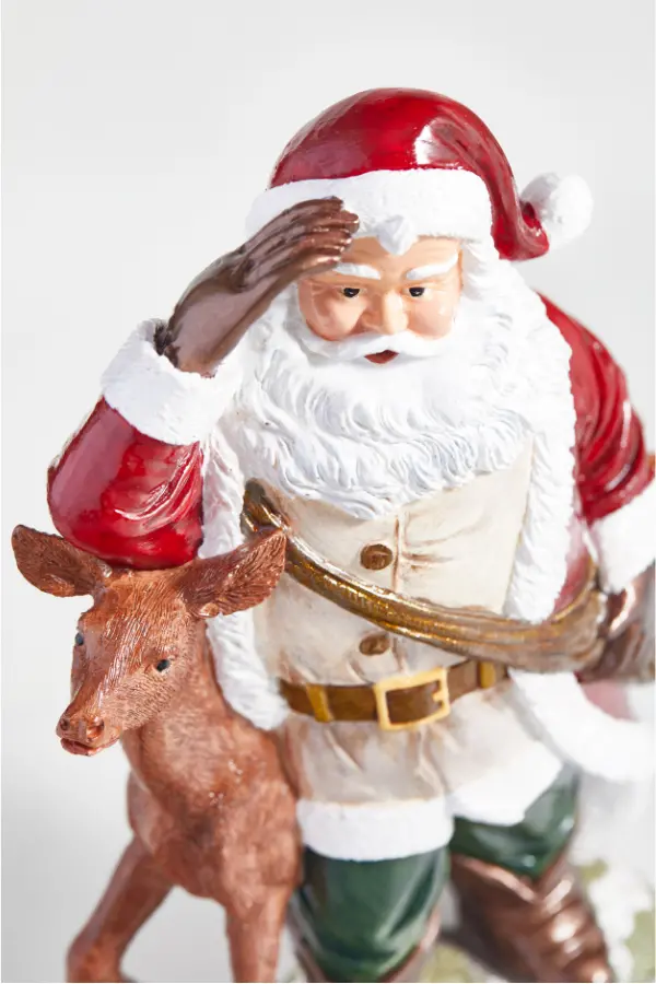 Geyik ve Noel Baba Figürlü Biblo - 32 cm - 5