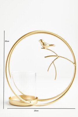 Muhabbet Ortağı Gold Metal Mumluk - 5