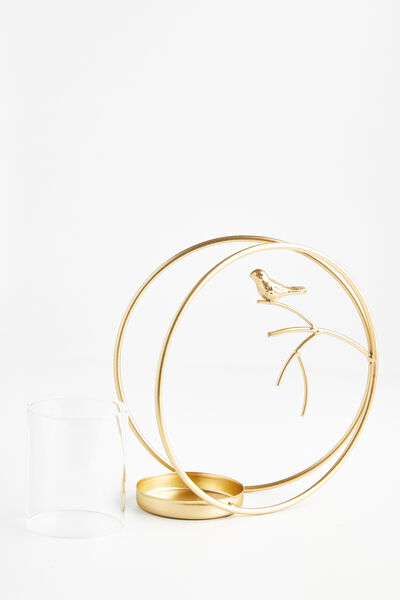 Muhabbet Ortağı Gold Metal Mumluk - 4