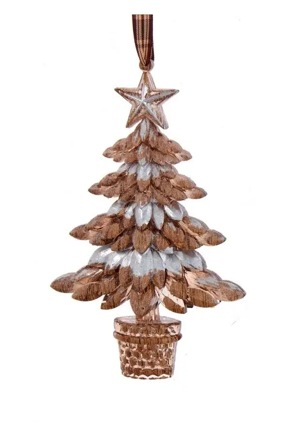 Gümüş 16 cm Plastik Çam Ağacı Yılbaşı Süsü - 1