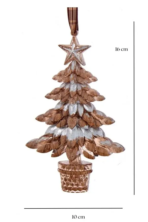 Gümüş 16 cm Plastik Çam Ağacı Yılbaşı Süsü - 3