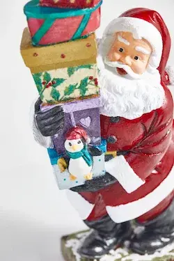 Hediye Paketleri Taşıyan Noel Baba Figürlü Biblo - 35cm - 4