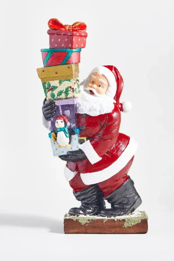 Hediye Paketleri Taşıyan Noel Baba Figürlü Biblo - 35cm - 1