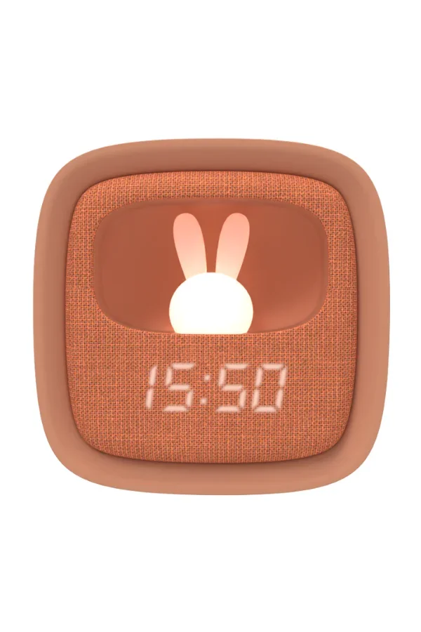 Karamel Tavşan Masaüstü Saati ve Gece Lambası - 3
