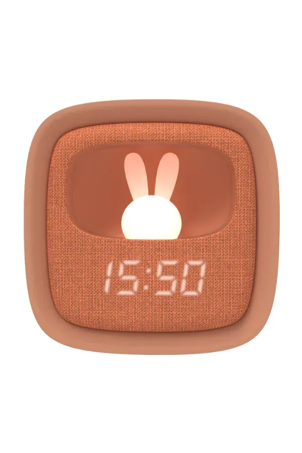 Karamel Tavşan Masaüstü Saati ve Gece Lambası - 3