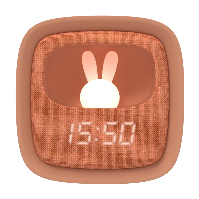 Karamel Tavşan Masaüstü Saati ve Gece Lambası - 1