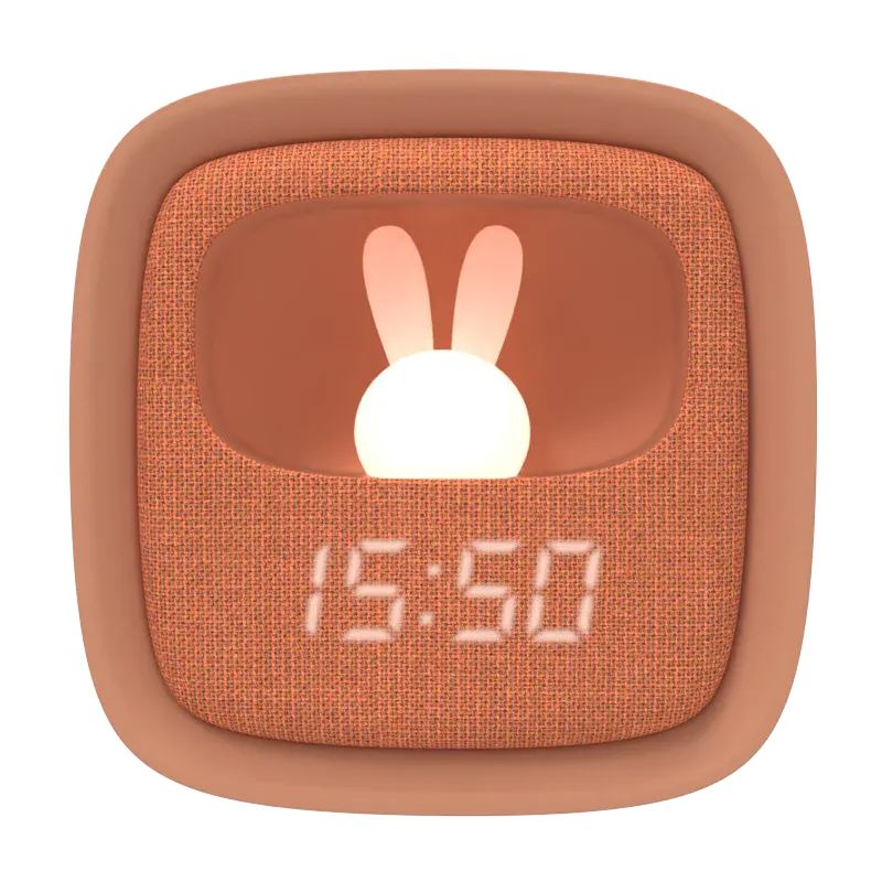 Karamel Tavşan Masaüstü Saati ve Gece Lambası - 1