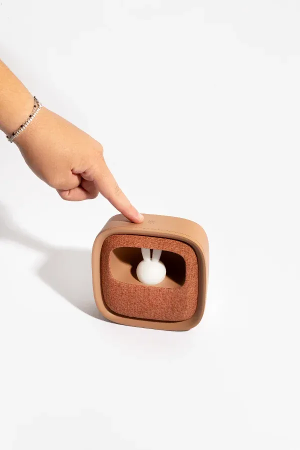 Karamel Tavşan Masaüstü Saati ve Gece Lambası - 6