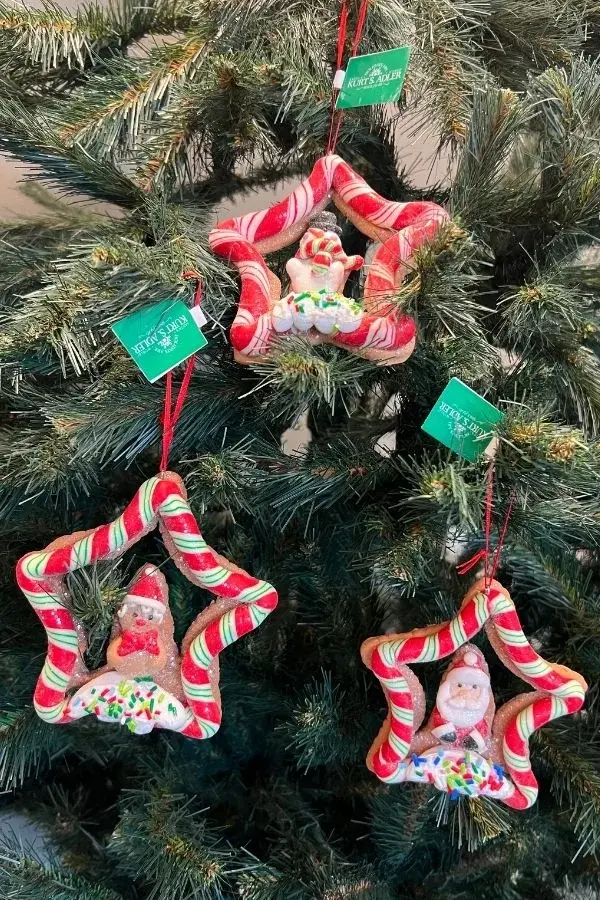 Kırmızı 10 cm Kil Dolgulu Noel Baba Şeker Şeritli Yıldız Yılbaşı Süsü - 2