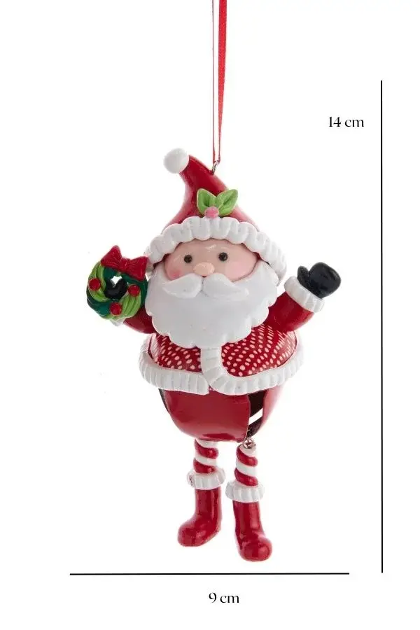 Kırmızı 14 cm Kil Dolgulu Noel Baba Yılbaşı Süsü - 3