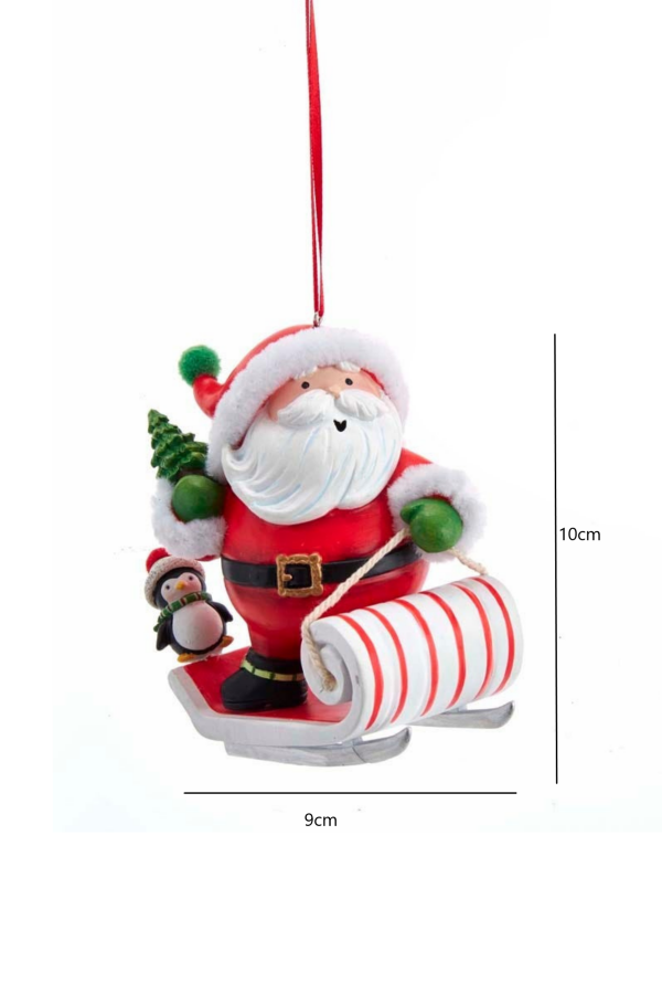 Kızaklı Noel Baba Yılbaşı Süsü – 10cm - 2