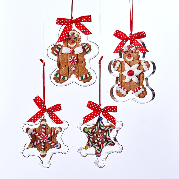  Kurabiye Kalıbı İçerisinde Kırmızı/Beyaz Gingerbread Man Yılbaşı Süsü – 10cm - 2