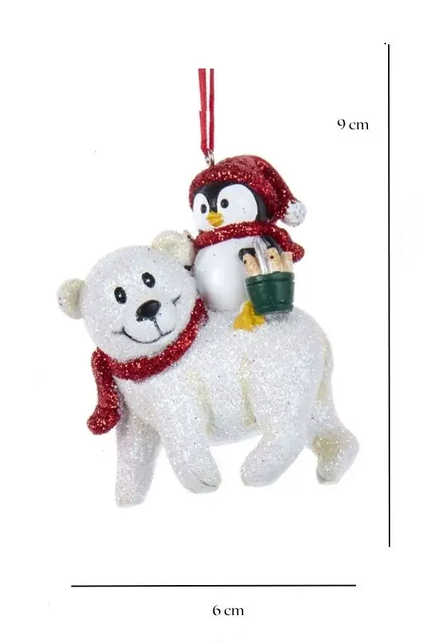 Kutup Ayısı & Penguen Yılbaşı Ağaç Süsü – 9cm - 2