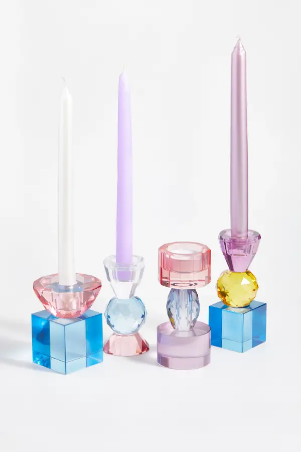 Paris Kristal Cam Tealightlık – Midi Boy Renkli - 4