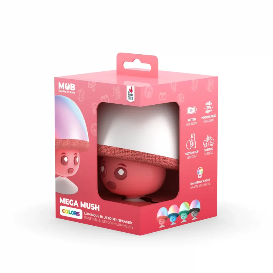 Mega Mush Işıklı Bluetooth Hoparlör – Kırmızı - 5