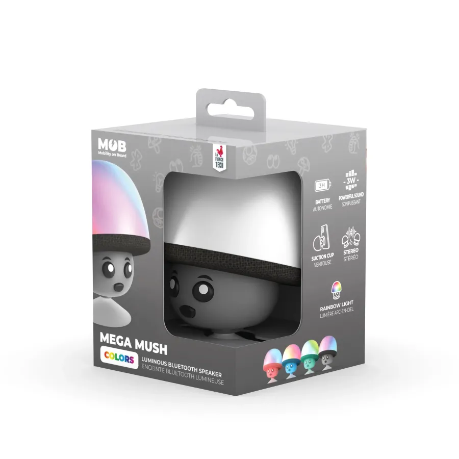 Mega Mush Işıklı Bluetooth Hoparlör - Siyah - 5