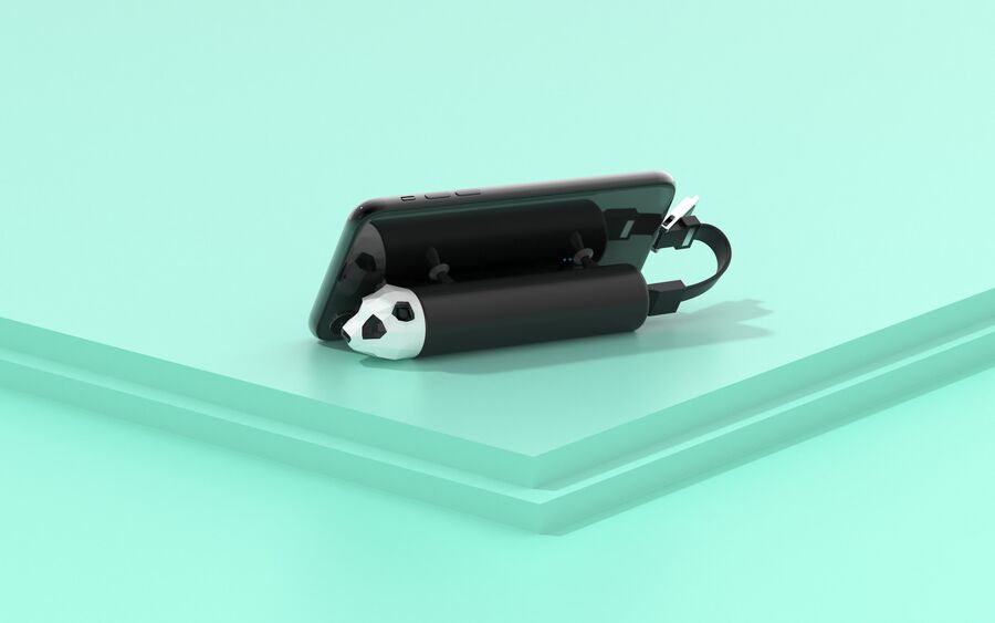 Panda Telefon Tutucu ve Powerbank Hızlı Şarj Cihazı - 2