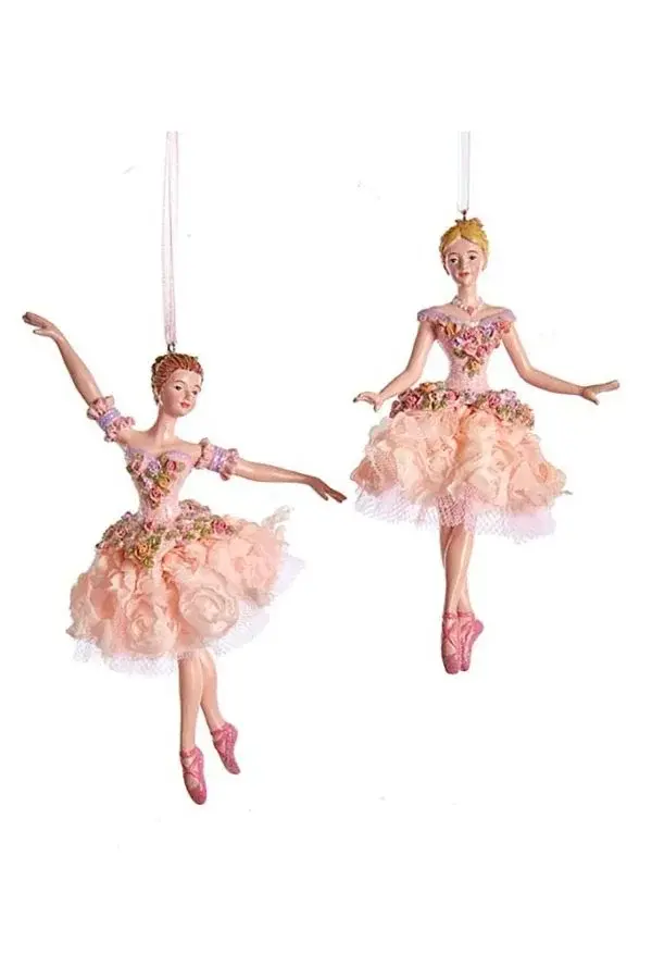 Pembe 17 cm Reçine Dansa Hazır Balerin Yılbaşı Süsü - 3