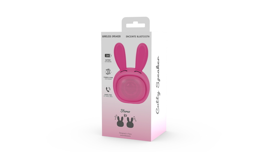 Pembe Tavşan Kablosuz Bluetooth Hoparlör - 4