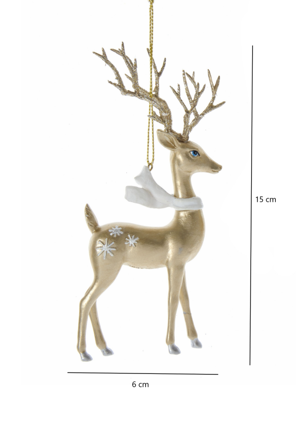 Platinyum Zarif Geyik Yılbaşı Süsü – 15cm - 2