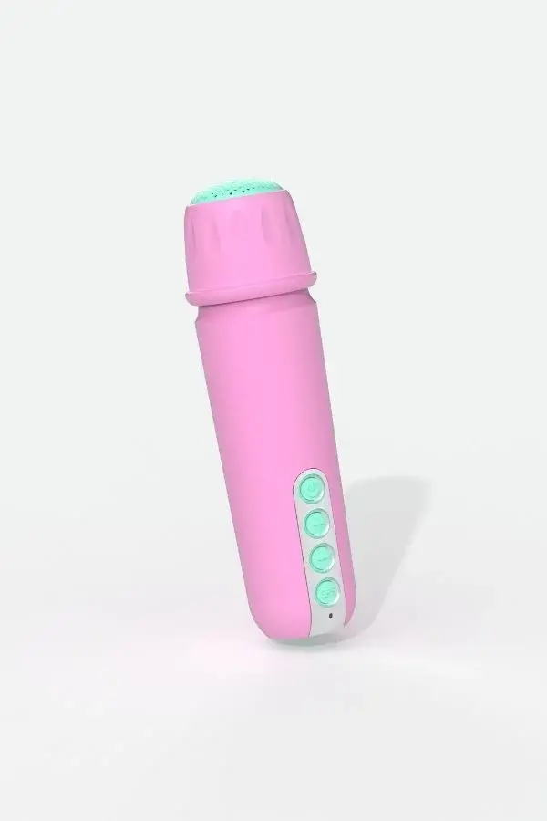 Retro 5 Farklı Ses Efektli, Mikrofonlu Karaoke – Pembe - 4