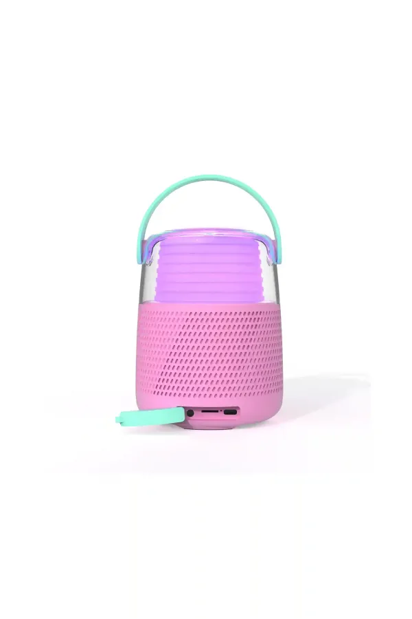 Retro 5 Farklı Ses Efektli, Mikrofonlu Karaoke – Pembe - 3