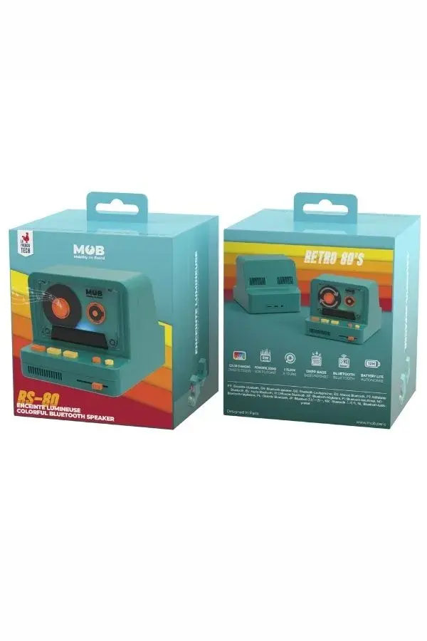 Retro Kamera Bluetooth Hoparlör – Mavi - 4