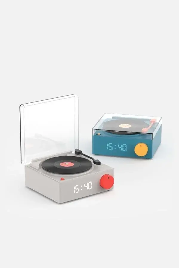 Retro Pikap Bluetooth Hoparlör ve Çalar Saat - 5