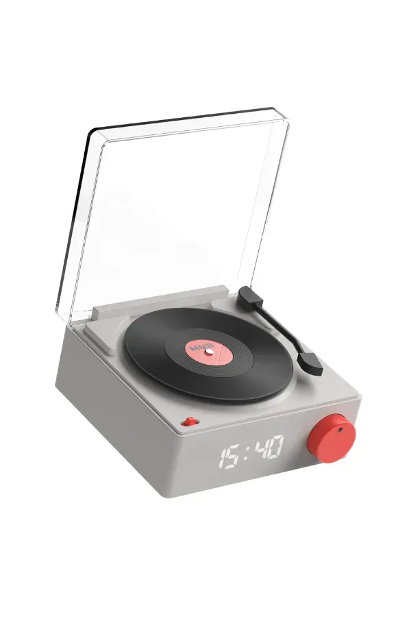 Retro Pikap Bluetooth Hoparlör ve Çalar Saat - 1