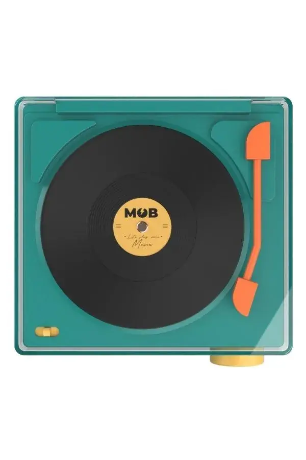 Retro Pikap Bluetooth Hoparlör ve Çalar Saat-Mavi - 2